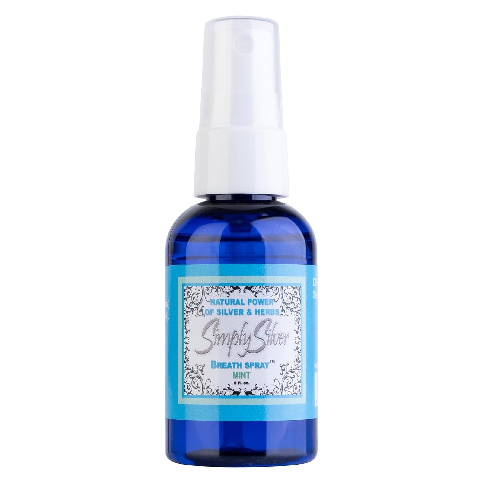 Simply Silver Mint 브레스 스프레이 - 구강 건조 및 상쾌함을 위한, 천연, 불화물 없음, 2 Fl Oz