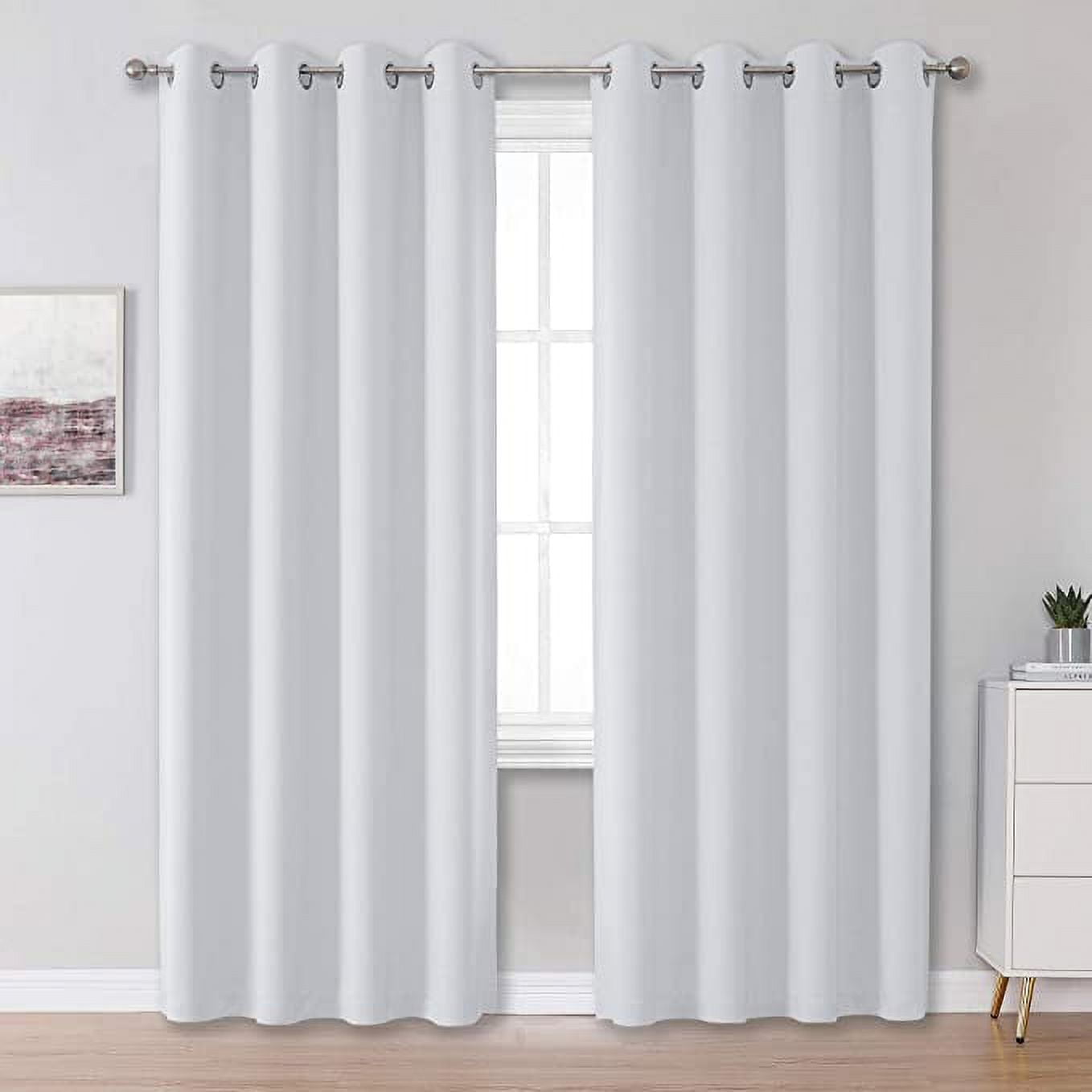 Amay Grommet 상단 암막 커튼 패널 회백색 60인치 너비 x 120인치 길이-1패널